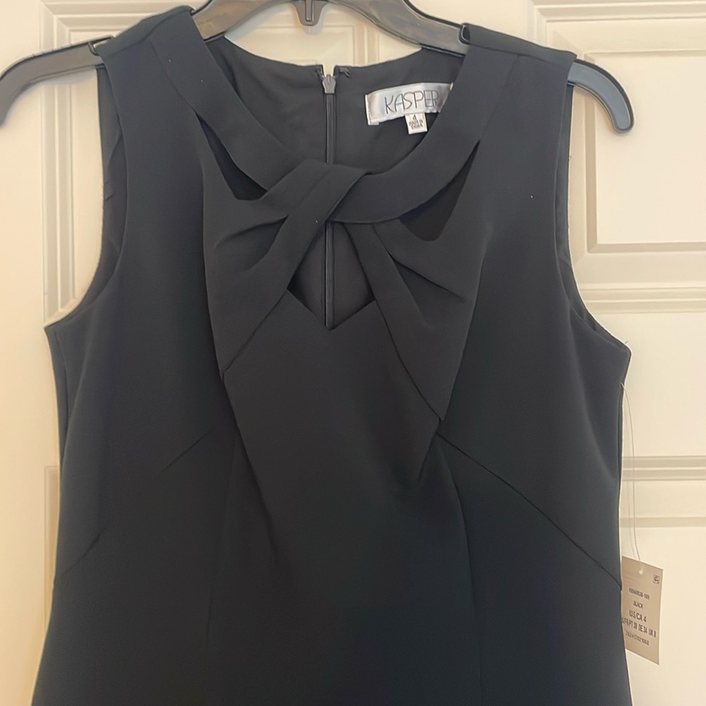 Kasper black sheath dress. NWT. Size 4